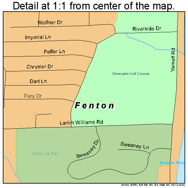 Fenton, Missouri road map detail