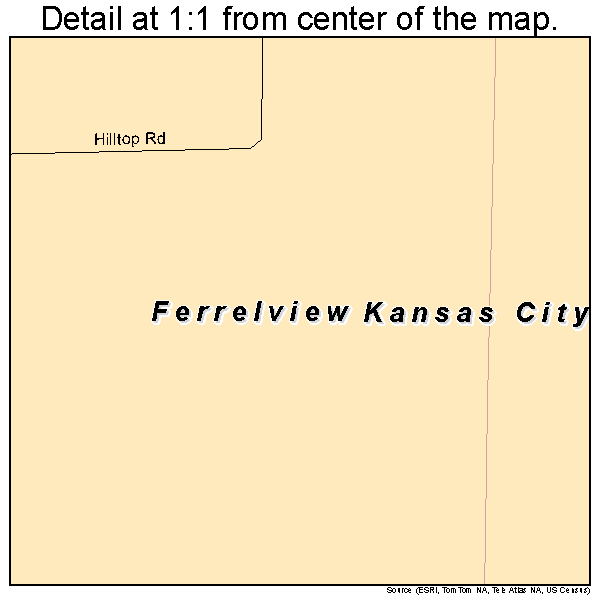 Ferrelview, Missouri road map detail