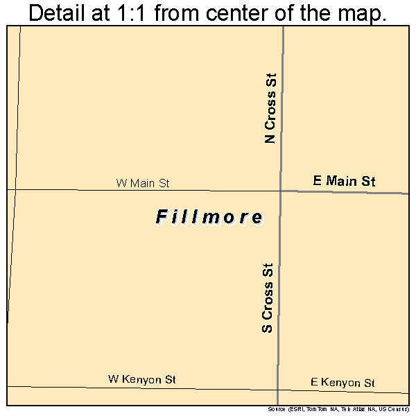 Fillmore, Missouri road map detail