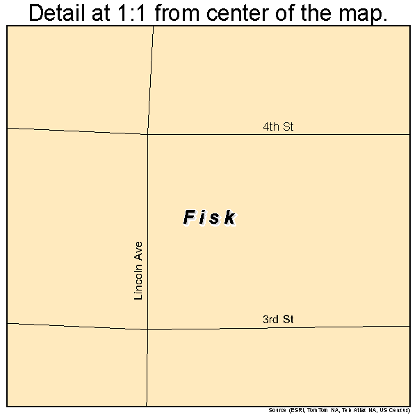 Fisk, Missouri road map detail
