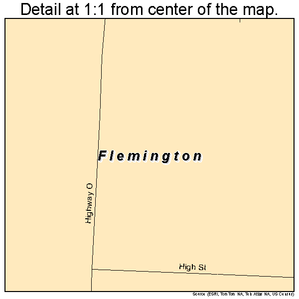 Flemington, Missouri road map detail