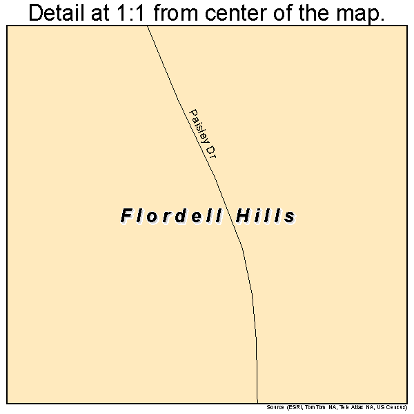 Flordell Hills, Missouri road map detail