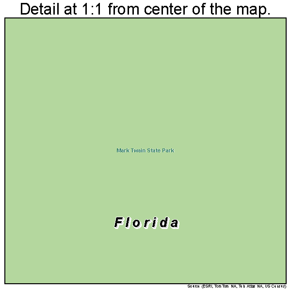 Florida, Missouri road map detail