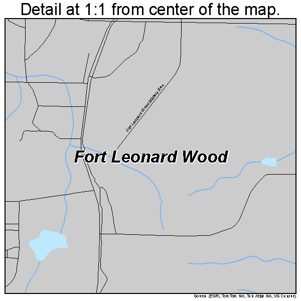 Fort Leonard Wood, Missouri road map detail