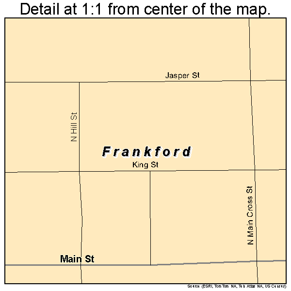Frankford, Missouri road map detail