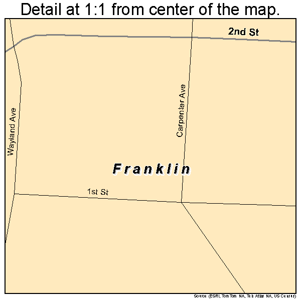 Franklin, Missouri road map detail