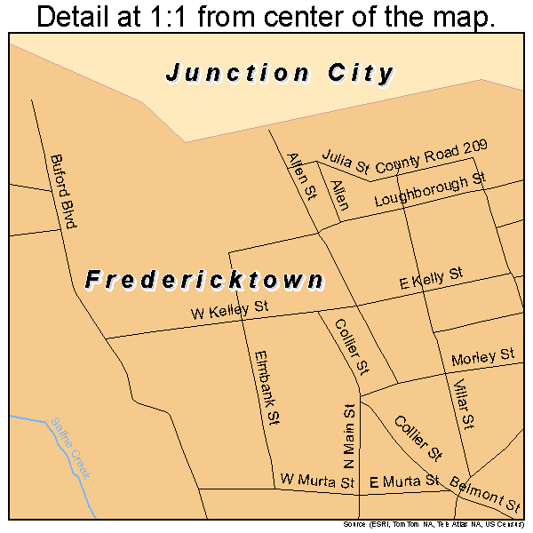Fredericktown, Missouri road map detail
