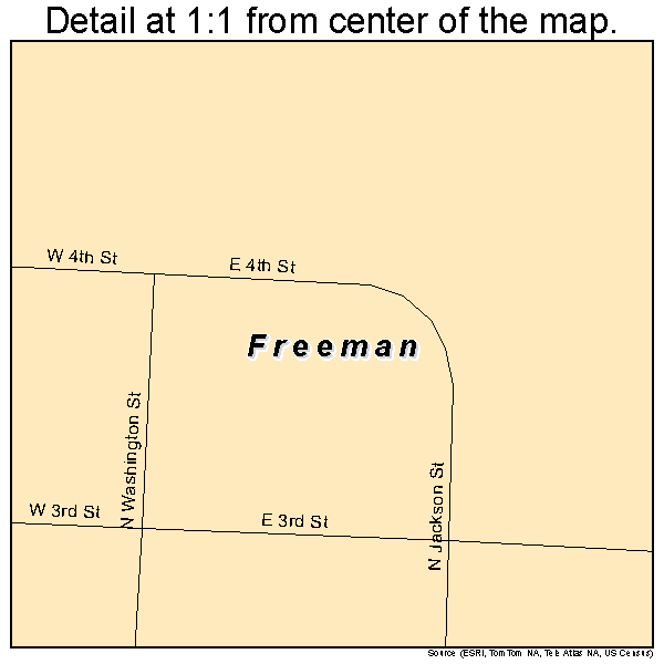 Freeman, Missouri road map detail