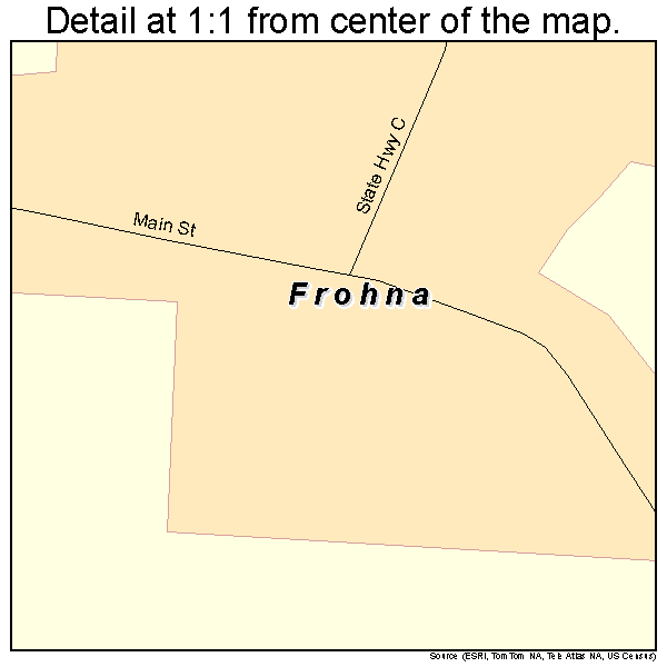 Frohna, Missouri road map detail