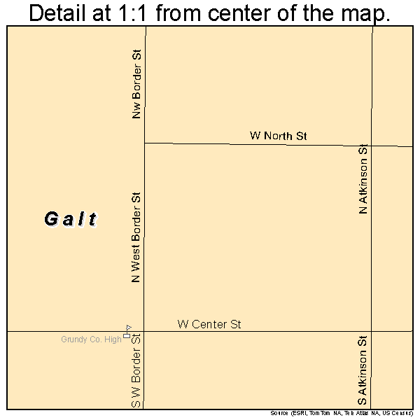 Galt, Missouri road map detail