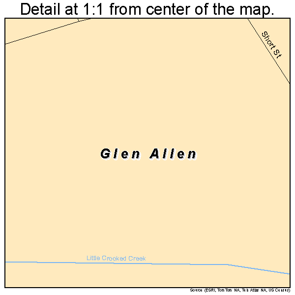 Glen Allen, Missouri road map detail