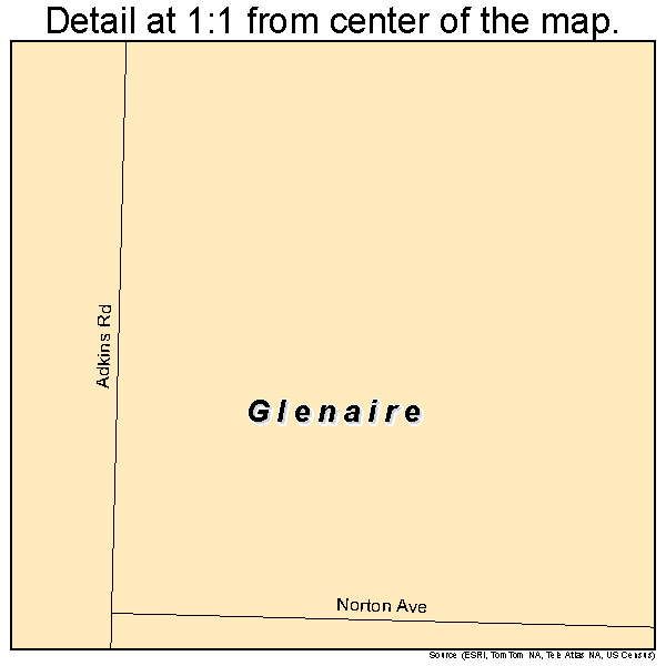 Glenaire, Missouri road map detail