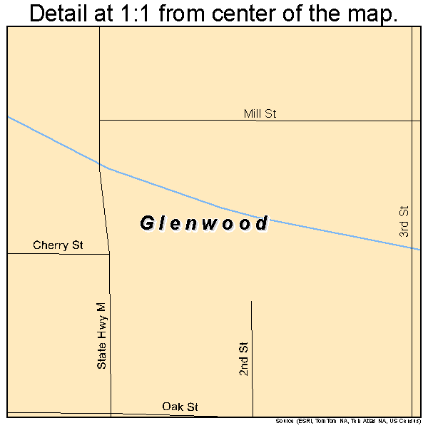 Glenwood, Missouri road map detail