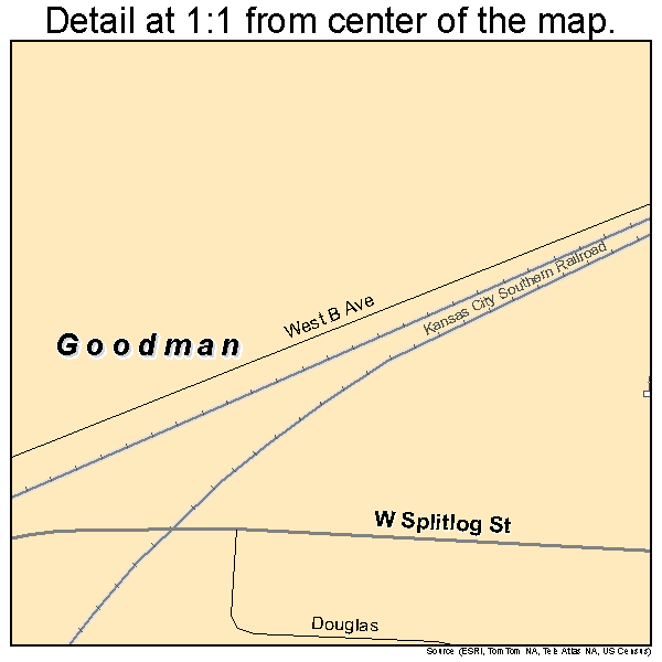 Goodman, Missouri road map detail
