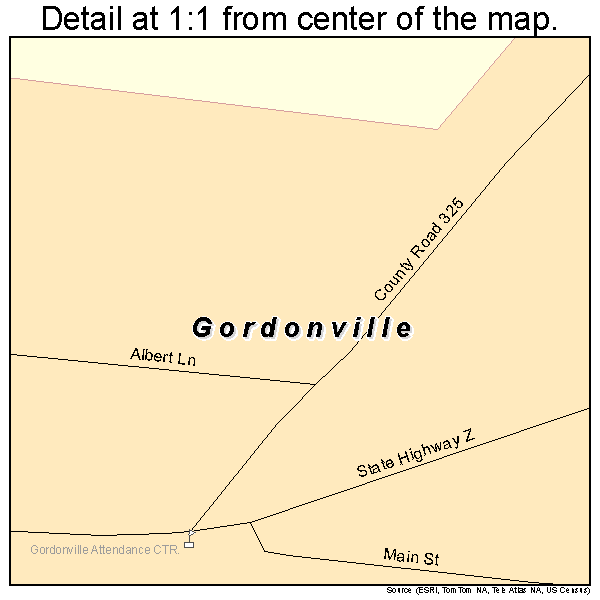 Gordonville, Missouri road map detail