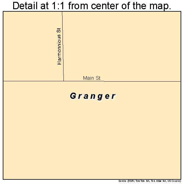 Granger, Missouri road map detail