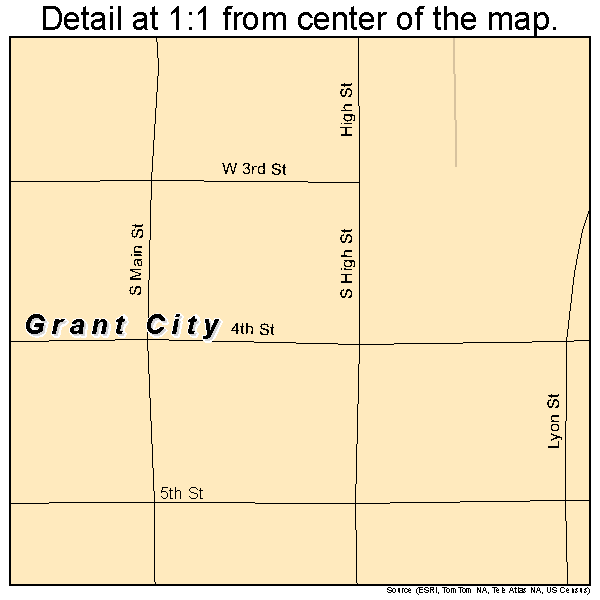 Grant City, Missouri road map detail