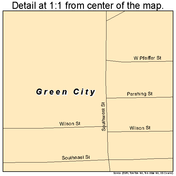 Green City, Missouri road map detail