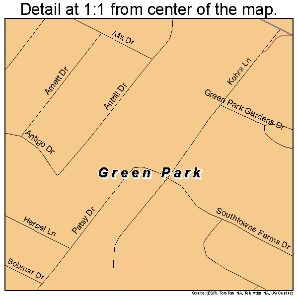 Green Park, Missouri road map detail