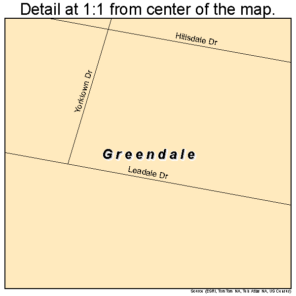 Greendale, Missouri road map detail