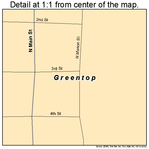 Greentop, Missouri road map detail