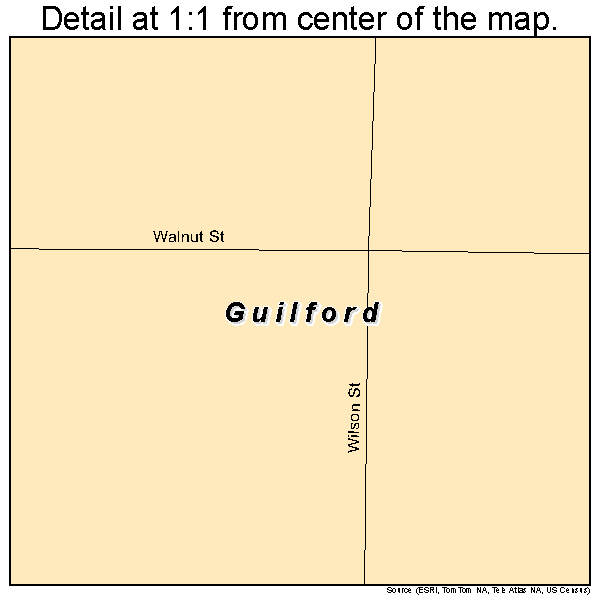Guilford, Missouri road map detail