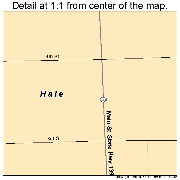 Hale, Missouri road map detail