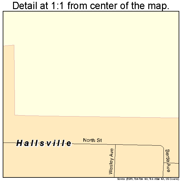 Hallsville, Missouri road map detail