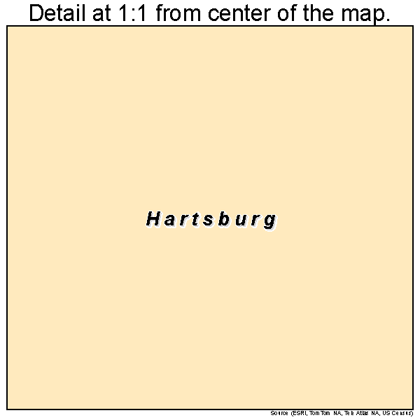 Hartsburg, Missouri road map detail