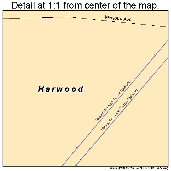 Harwood, Missouri road map detail