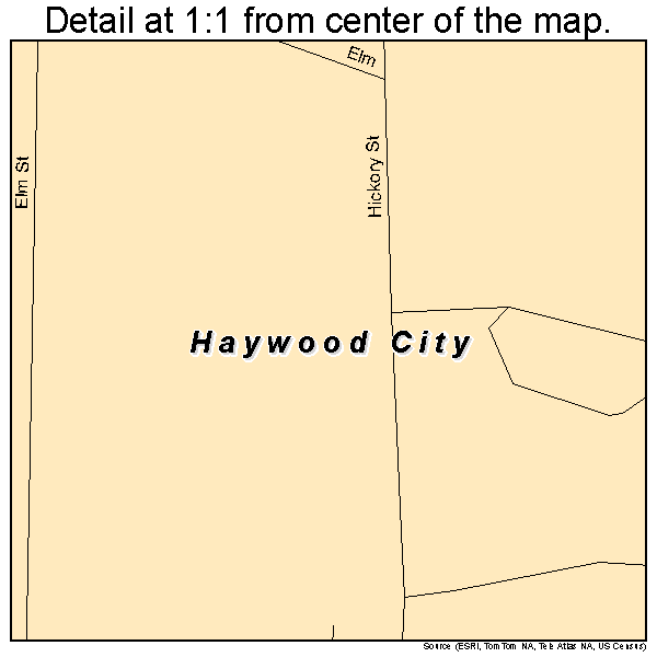 Haywood City, Missouri road map detail