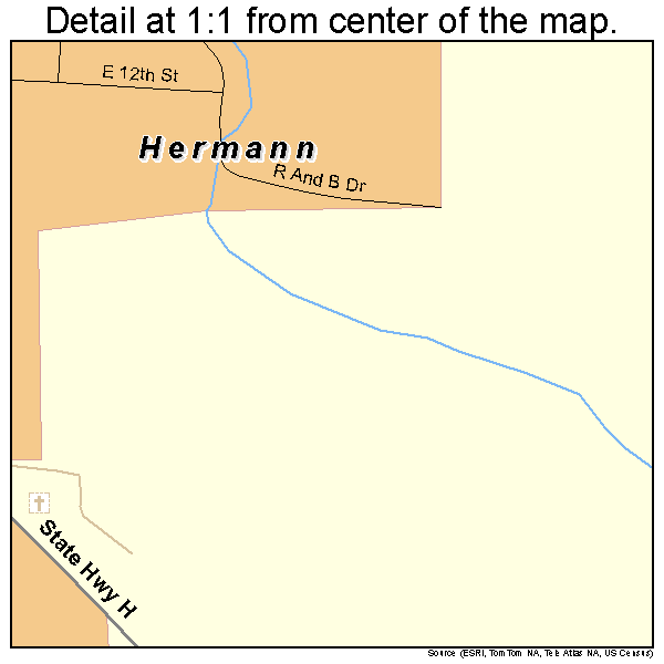 Hermann, Missouri road map detail
