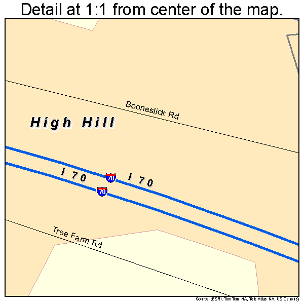 High Hill, Missouri road map detail