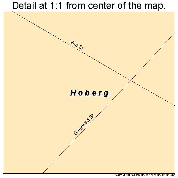 Hoberg, Missouri road map detail