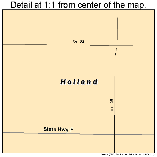 Holland, Missouri road map detail