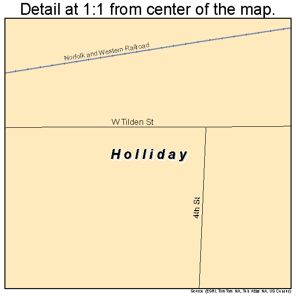 Holliday, Missouri road map detail