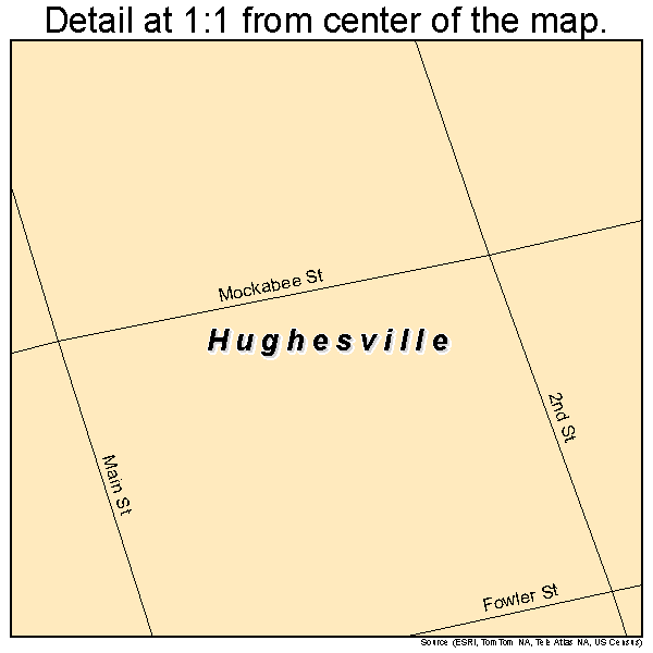 Hughesville, Missouri road map detail