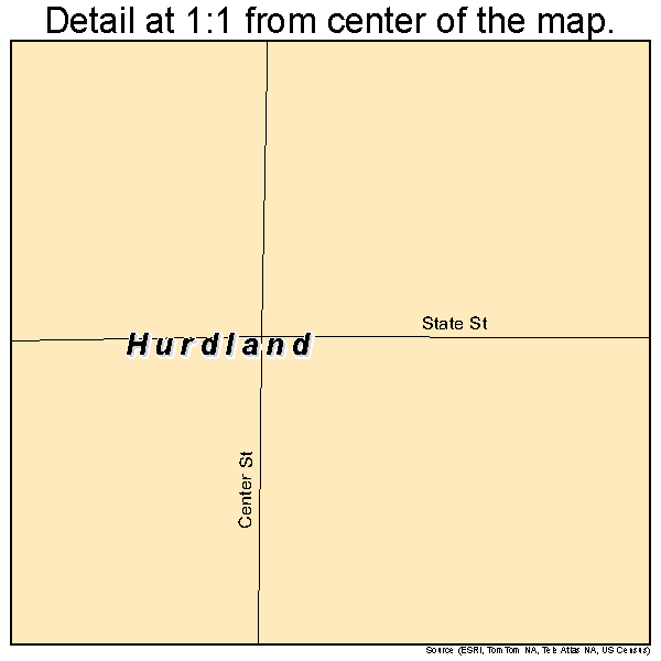 Hurdland, Missouri road map detail