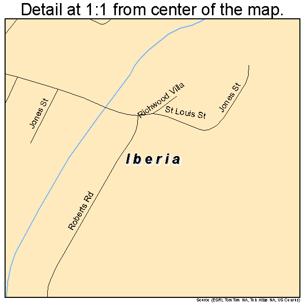 Iberia, Missouri road map detail