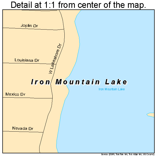 Iron Mountain Lake, Missouri road map detail
