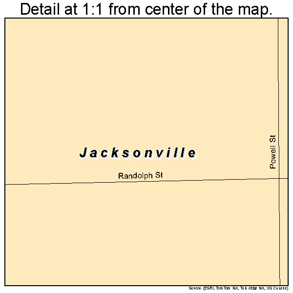 Jacksonville, Missouri road map detail
