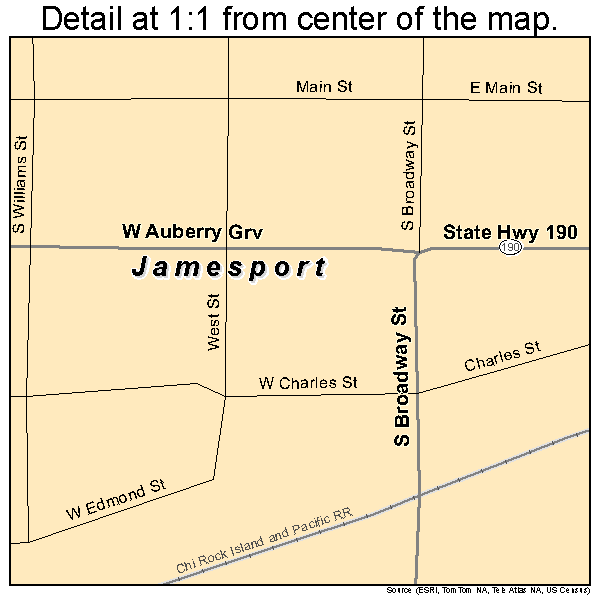 Jamesport, Missouri road map detail