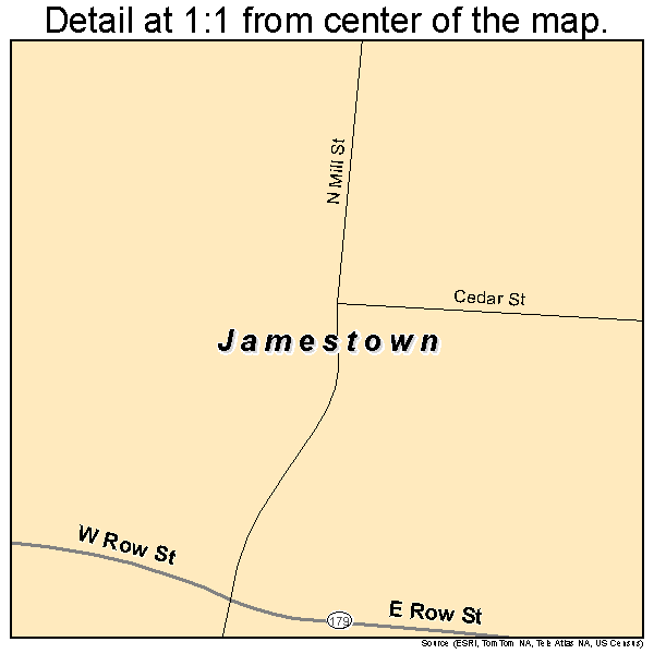 Jamestown, Missouri road map detail