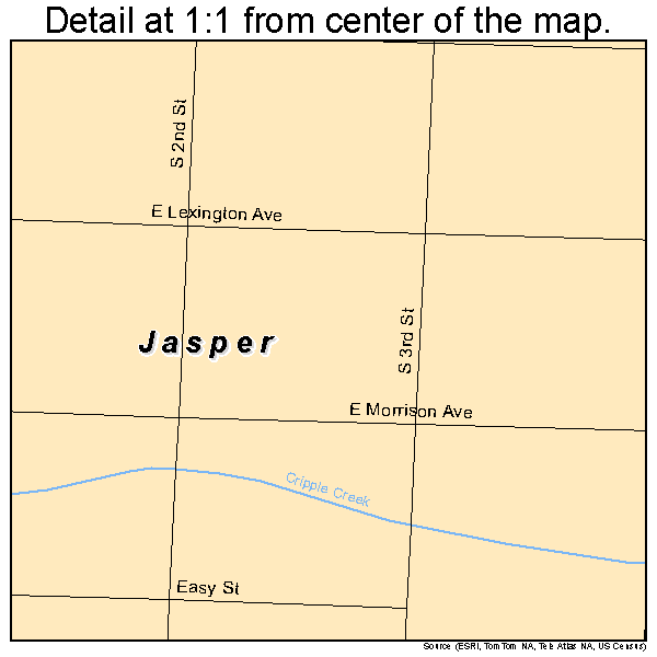 Jasper, Missouri road map detail