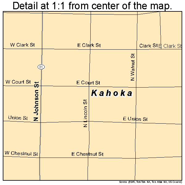 Kahoka, Missouri road map detail
