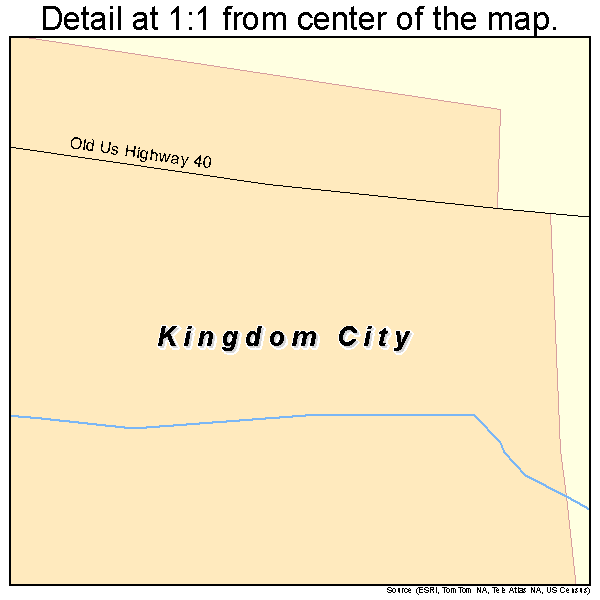 Kingdom City, Missouri road map detail
