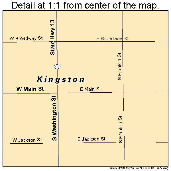 Kingston, Missouri road map detail