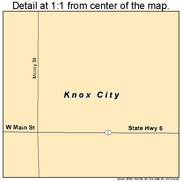 Knox City, Missouri road map detail