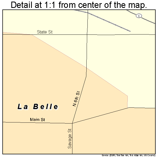 La Belle, Missouri road map detail