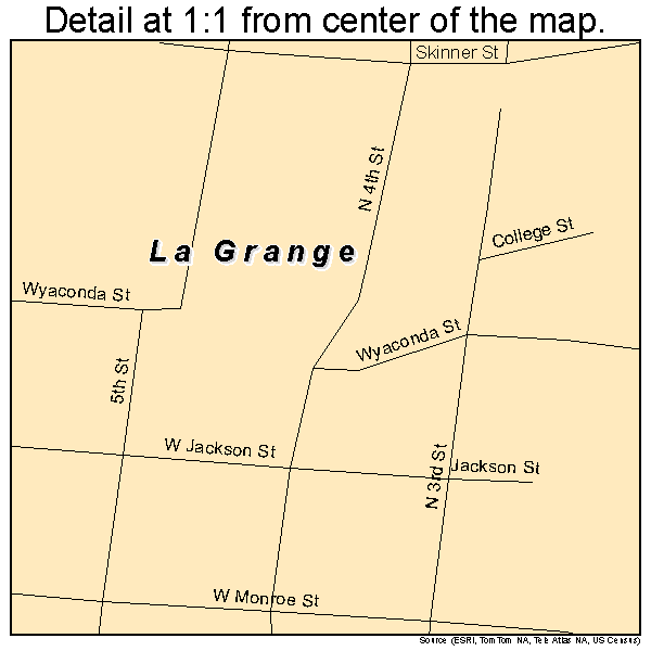 La Grange, Missouri road map detail
